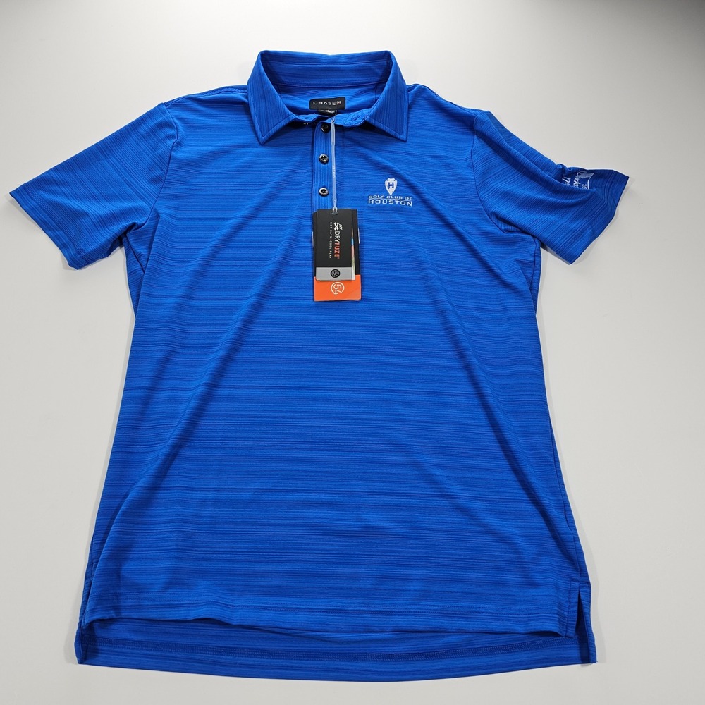 Chase 54 Mens Odyssey Golf Polo Shirt Blue Golf Club of Houston‎ DryFuze Medium
